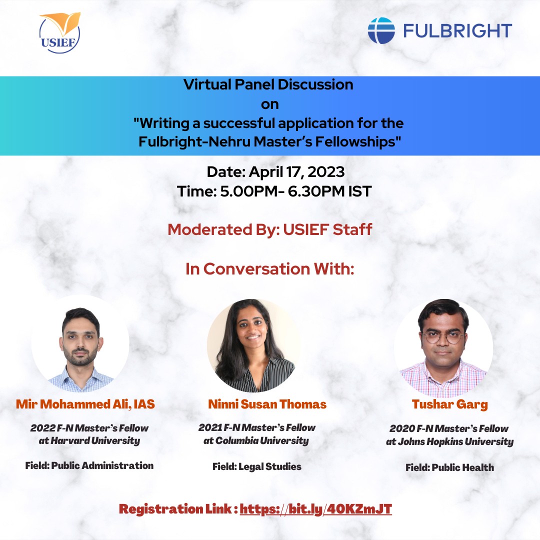 Applying for the Fulbright-Nehru Master's Fellowships? Register for the panel discussion at attendee.gotowebinar.com/register/67689…