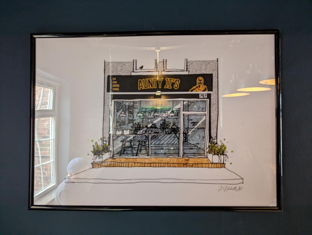 I like working <a href="/theauntyjis/">Aunty Jis</a> I took this photo of a framed drawing upstairs.