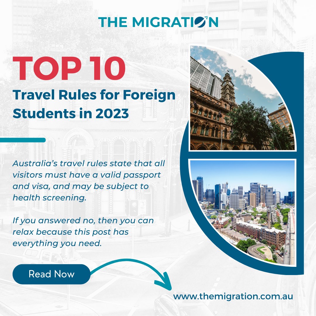 TheMigrationAU's tweet image. 1/10:Are you an international student planning to travel to Australia soon? Here are the top 10 travel rules you need to know before you pack your bags!

#TheMigration #maraagent #InternationalStudents #TravelTips
