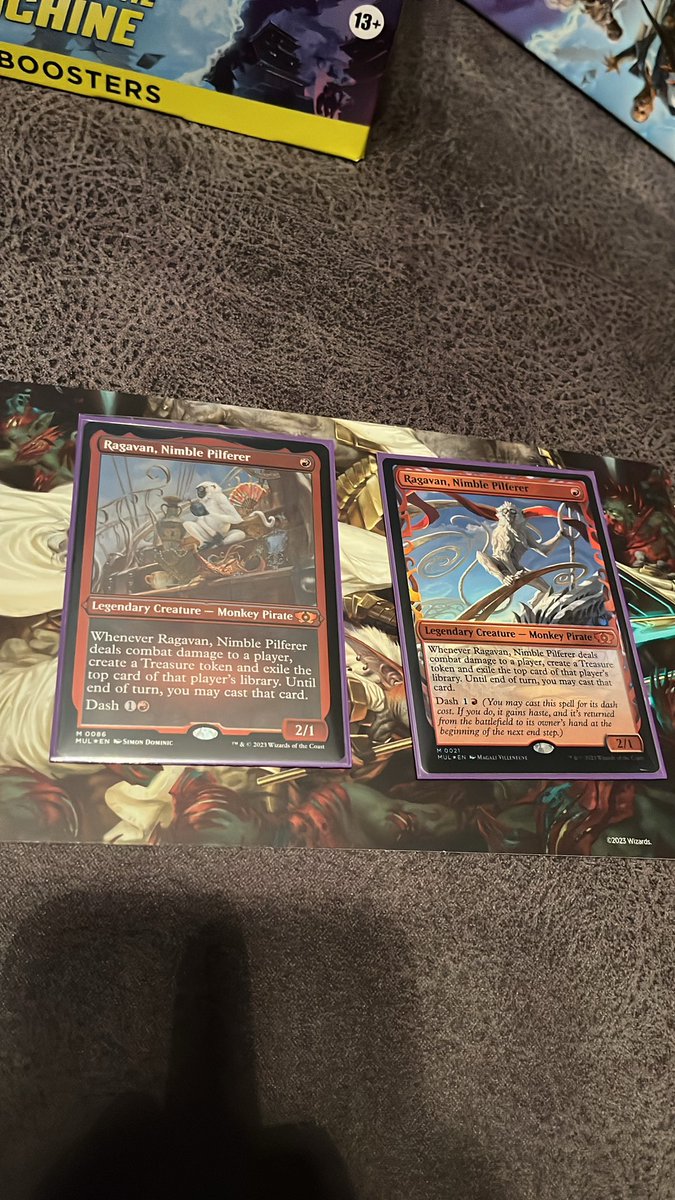 Heutiges opening vom neuen <a href="/wizards_magic/">Magic: The Gathering</a> Set „March of the Machine“. Die beiden dürfen natürlich nicht fehlen. (Links in etched und rechts in Foil - schmeckt).