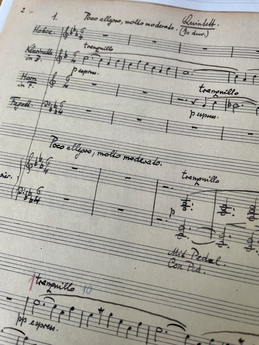 ensemble_4_1's tweet photo. After a quest of about six years finally, this previously unpublished and kind of disappeared piano windtet is in the hands of ensemble 4.1🎉can‘t wait to try what the music is sounding like #pianowindtet #discoveries #trufflepig https://t.co/pzb7Y3QPCt