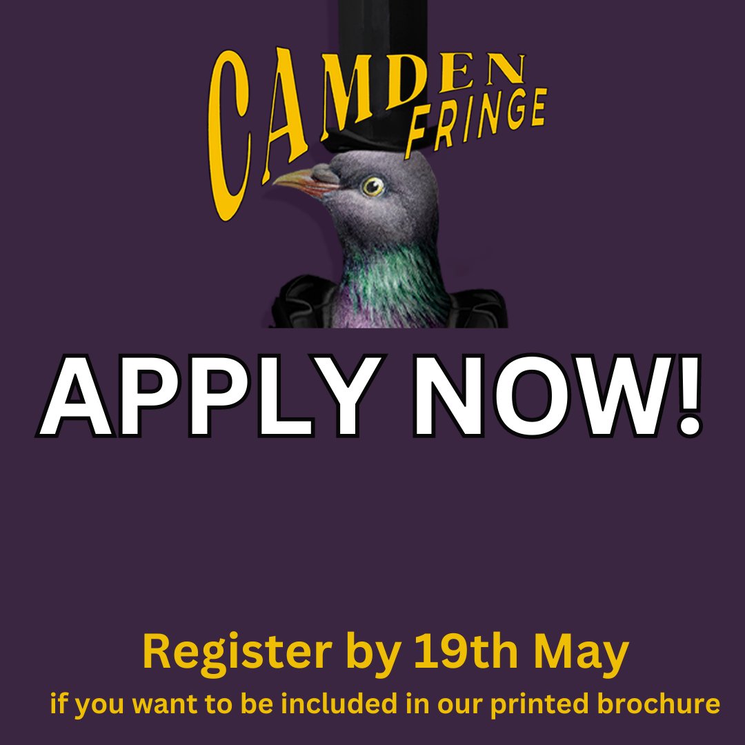 CamdenFringe's tweet photo. We are still taking applications for the 2023 Camden Fringe!
If you apply today you have 4 weeks to find a venue &amp; sort out your show info to be included in our printed brochure. 
Still lots left at most venues. 
More info https://t.co/LZDNhfMEg3
Apply via @eventotron https://t.co/txqgQ0pkvG
