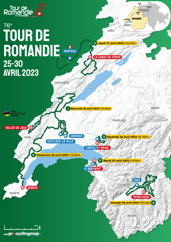 ProCyclingMaps's tweet photo. 🇨🇭Tour de Romandie
76e édition du 25 au 30 avril 2023
👉Partenariat renouvelé avec Procyclingmaps pour les cartes et profils officiels !
🔗https://t.co/OlljlsJSyT
#UCIWT #TDR2023 #Romandie #Suisse #Cyclisme #WorldTour #Procyclingmaps https://t.co/0vHYyJPsge