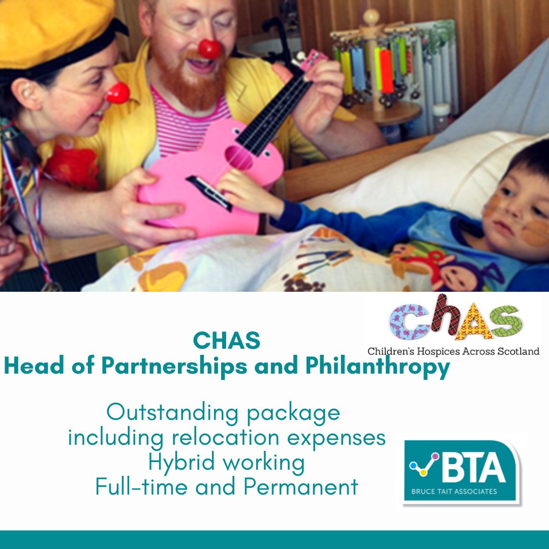 CHAS (Children’s Hospices across Scotland)
Head of Partnerships and Philanthropy
Outstanding package including relocation expenses
Hybrid working
Full-time and Permanent

For more information about this exciting opportunity: brucetaitassociates.net/vacancy/24