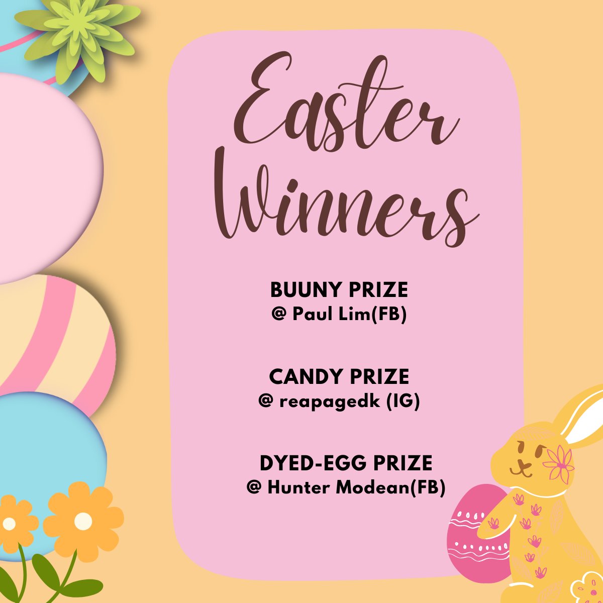 Congratulations to these #Easter #Giveaway winners:

📷Bunny Prize [H2 V2.0+M5P+CB1]
@ Paul Lim
📷Candy Prize [H2 V2S+SKR MINI E3 V3]
@ reapagedk
📷Dyed-egg Prize [H2 V2S Lite extruder+Filament(500g)]
@ Hunter Modean

Contact us to claim your prize within 72H!
#biqu #bigtreetech