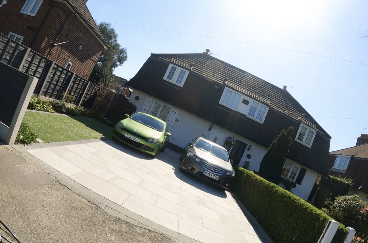 Wythenshawes ‘cottage’ housing design (the area had/has multiple different housing designs) .

At first sight it might not look too bad BUT

Two cars could have parked on 2 single rows of paving AND it’s #PlasticGrass 🤬

They have no interest in the environment, just their cars