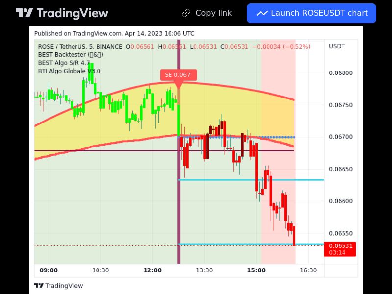 TradingView trade ROSE 5 minutes