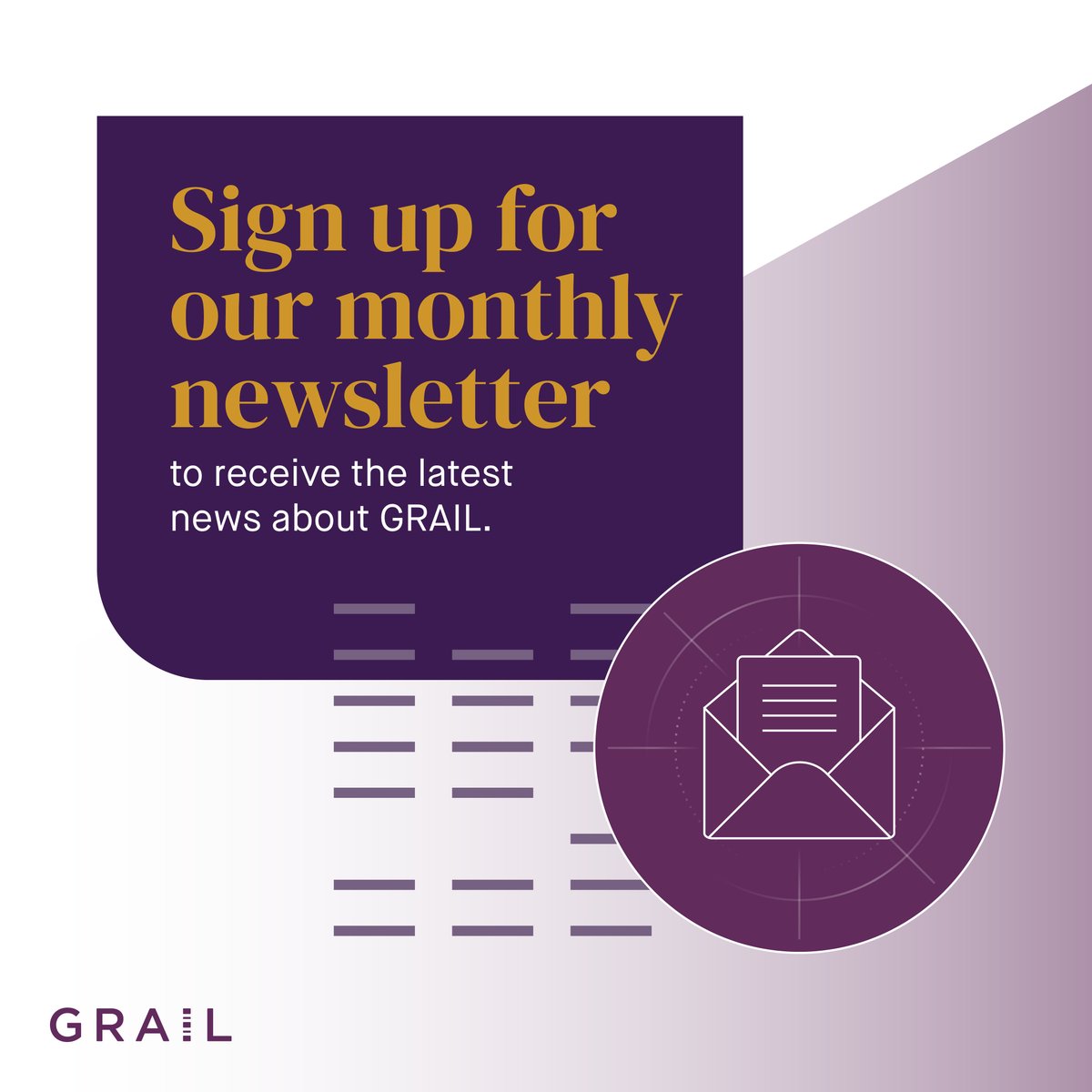 The best way to stay up to date on all things GRAIL is with our monthly newsletter - sign up here: bit.ly/3KFsxaF