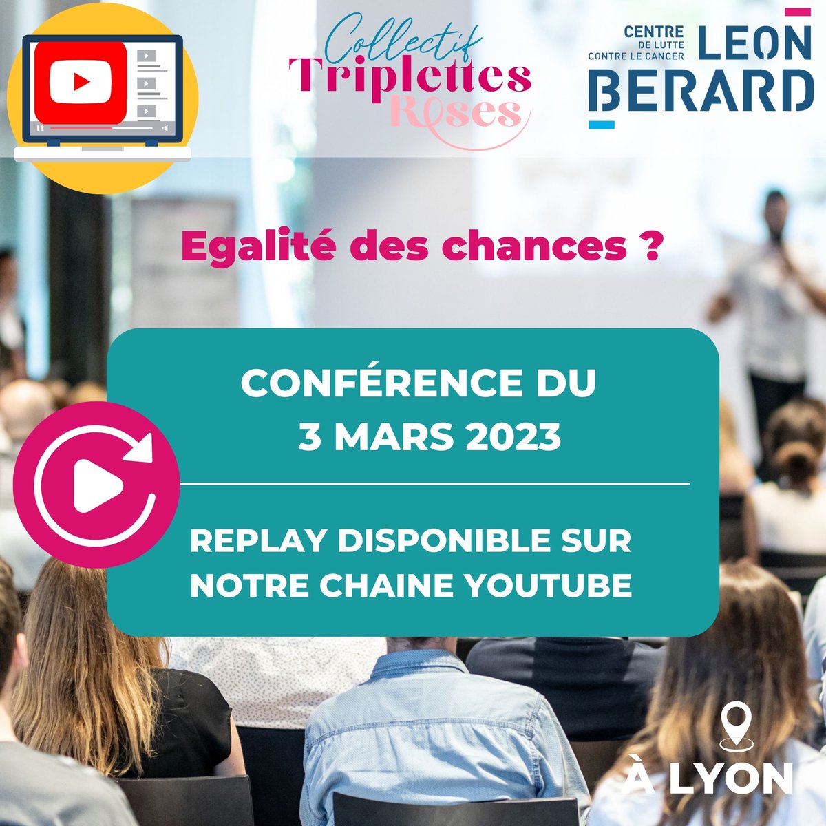 Comment améliorer l'égalité des chances pour les cancers de mauvais pronostic ?
✅ Vous pouvez voir ou revoir cette conférence en « replay » sur la chaîne Youtube du #CollectifTriplettesRoses
youtube.com/watch?v=UfJVEV…