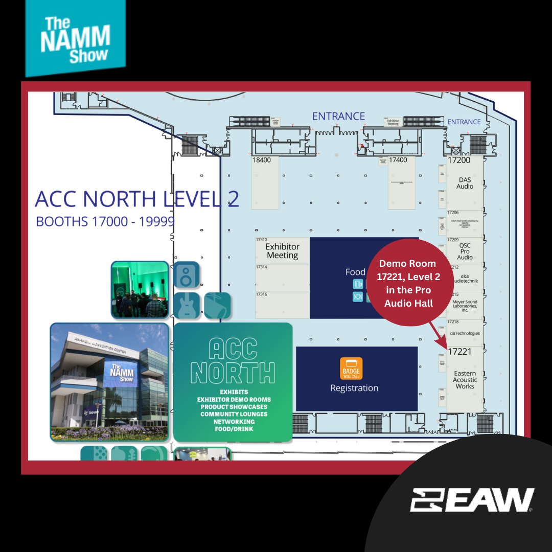 easternacoustic's tweet photo. Come hear the new EAW each day of the NAMM show in demo room 17221 at 10AM, 12PM, 2PM, and 4PM.
#TECAwards2022 #TECAwards #OutstandingTechnicalAchievement #SoundReinforcementLoudspeakers #ADAPTiveSeries #EAW #EasternAcousticWorks #AdaptiveLoudspeakers https://t.co/Cf9YMdZNDQ