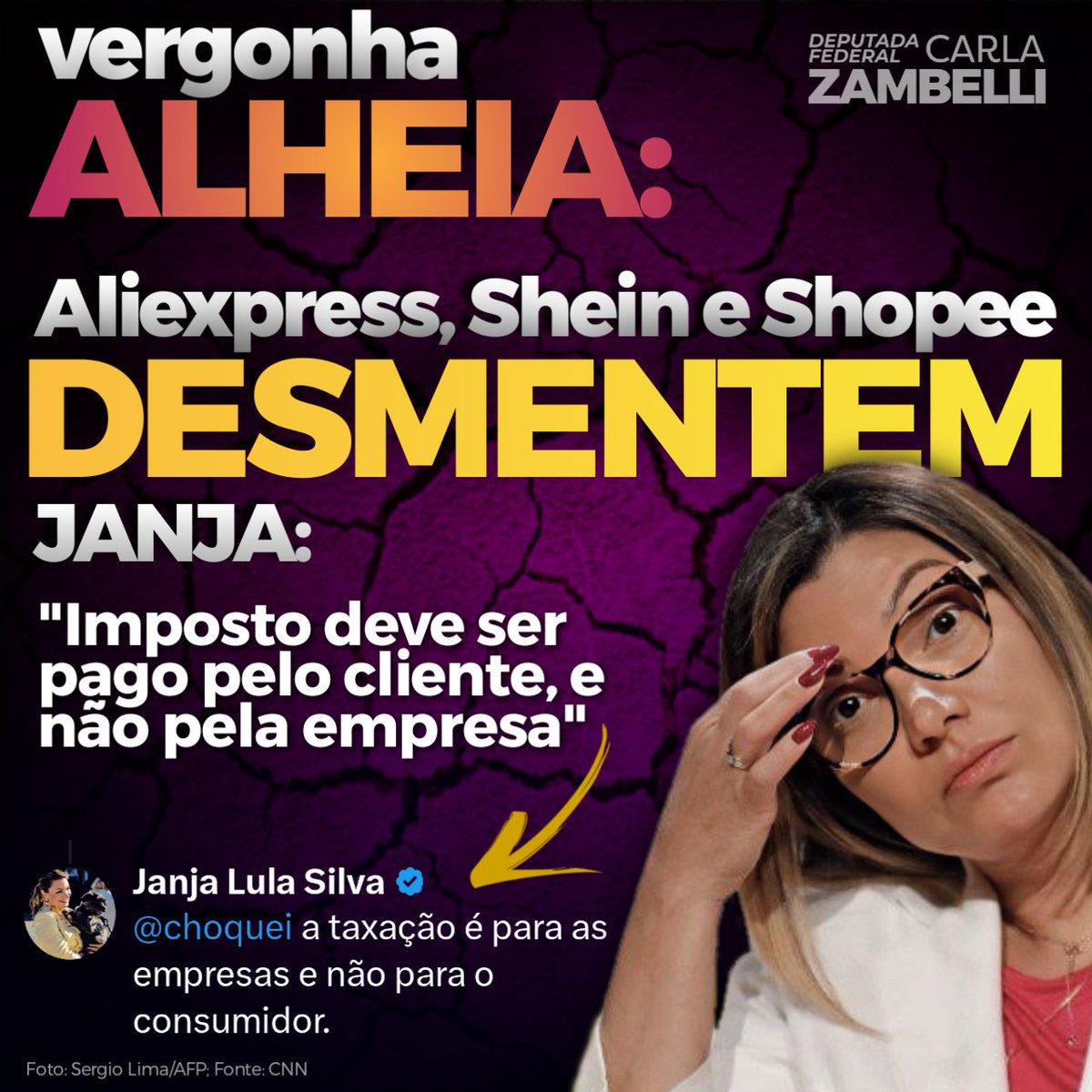 Nussss 🤣🤣

Depois de passar vergonha nacional por pular carnaval enquanto São Paulo passava pela maior tragédia de sua História, a esposa de lula, Janja, agora passa vergonha ao ser desmentida em alto e bom som pelas próprias empresas 🤣🤭👊

Fonte: cnnbrasil.com.br/economia/aliex…