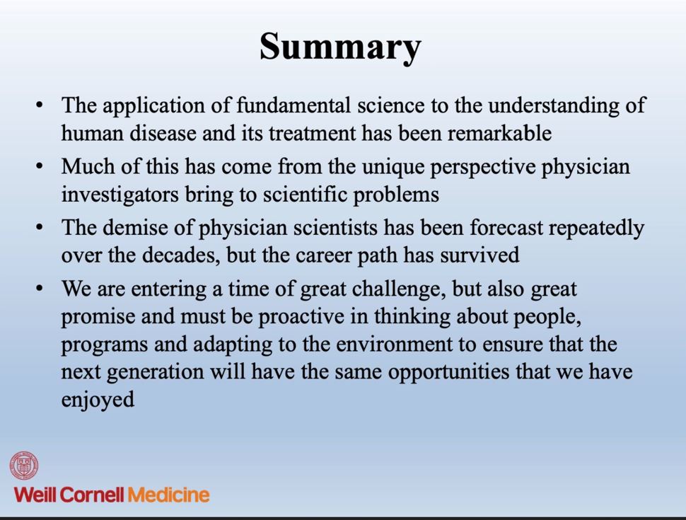 Great lecture at @CedarsSinaiMed DOM grand rounds by @KoretzkyGary on “Physician Scientists in the 2020s”. We are an endangered species! Important for society to do what we can to favor this difficult but immensely rewarding career path. #PhysicianScientists #AcademicTwitter…