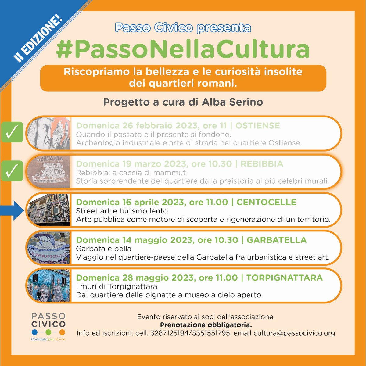 Accredito obbligatorio per terza puntata di #passoNellaCultura a #Centocelle
<a href="/CentRocelle/">CentRocelle</a> <a href="/andreamartire/">andrea martire</a> <a href="/SerinoAlba/">Alba Serino</a> <a href="/denapolo/">Antonio De Napoli</a>