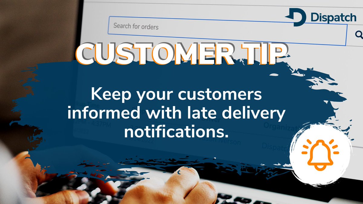 DispatchItInc's tweet photo. Remove the worry and feel confident knowing exactly when your order will arrive with Marketplace's late delivery notifications. We'll notify you if your delivery is late, helping you and your customers to manage your time. #DispatchIt #ProductTip https://t.co/sW3RDyAxXq