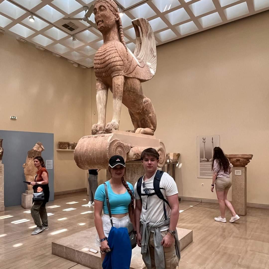 stmarys_college's tweet photo. We are so sad to say goodbye to Greece but we finished the trip on a high as we visited the beautiful site of Delphi where the Oracle of Apollo would give prophesies. Our Oedipus and Jocasta even found their sphinx in the museum!
#delphi #greektrip #sadtoleave #seeyousoon https://t.co/sByrG5B8Ex