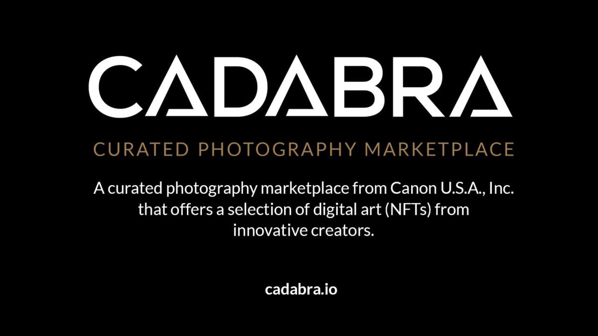 collect_it_ag's tweet photo. #Canon US, the American association for photography, announced today that the #Cadabra NFT marketplace setup for photographers will be released at the end of the year.

#nft #nftart #nftcommunity #nftdrop #nftartist #nftcollectibles #nftsstories #cryptoart #eth #digitalart #web3 https://t.co/vMJXRgqCNp