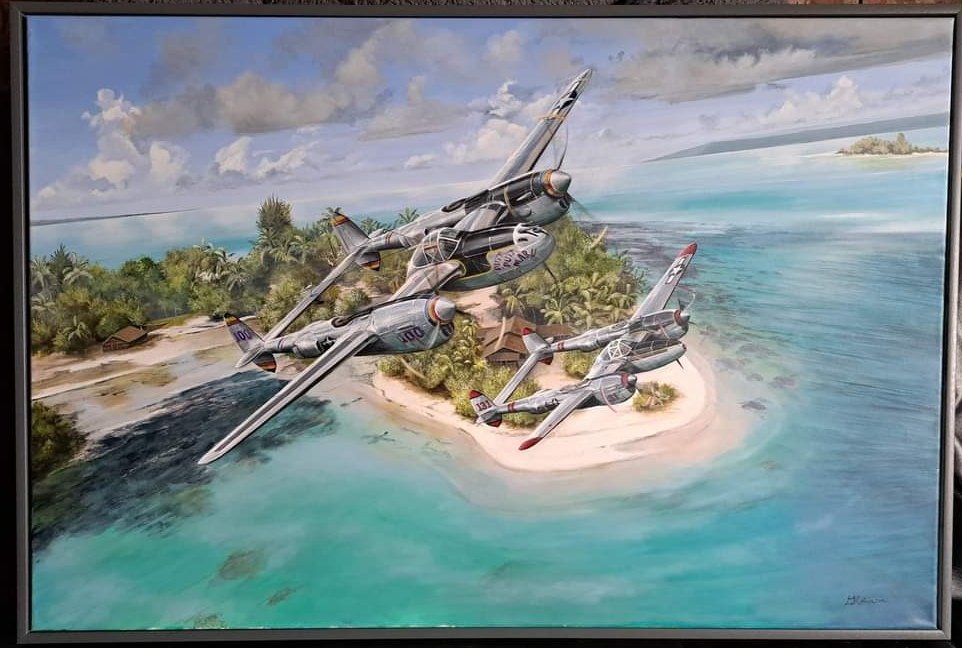 lraviationart's tweet photo. 'Fork tail devil's' my latest painting. Acrylics on canvas, 36 x 24 inch #art #aviation #aviationart #artgallery #aircraft #AvGeek #militaryaircraft https://t.co/esGgnV9EsG