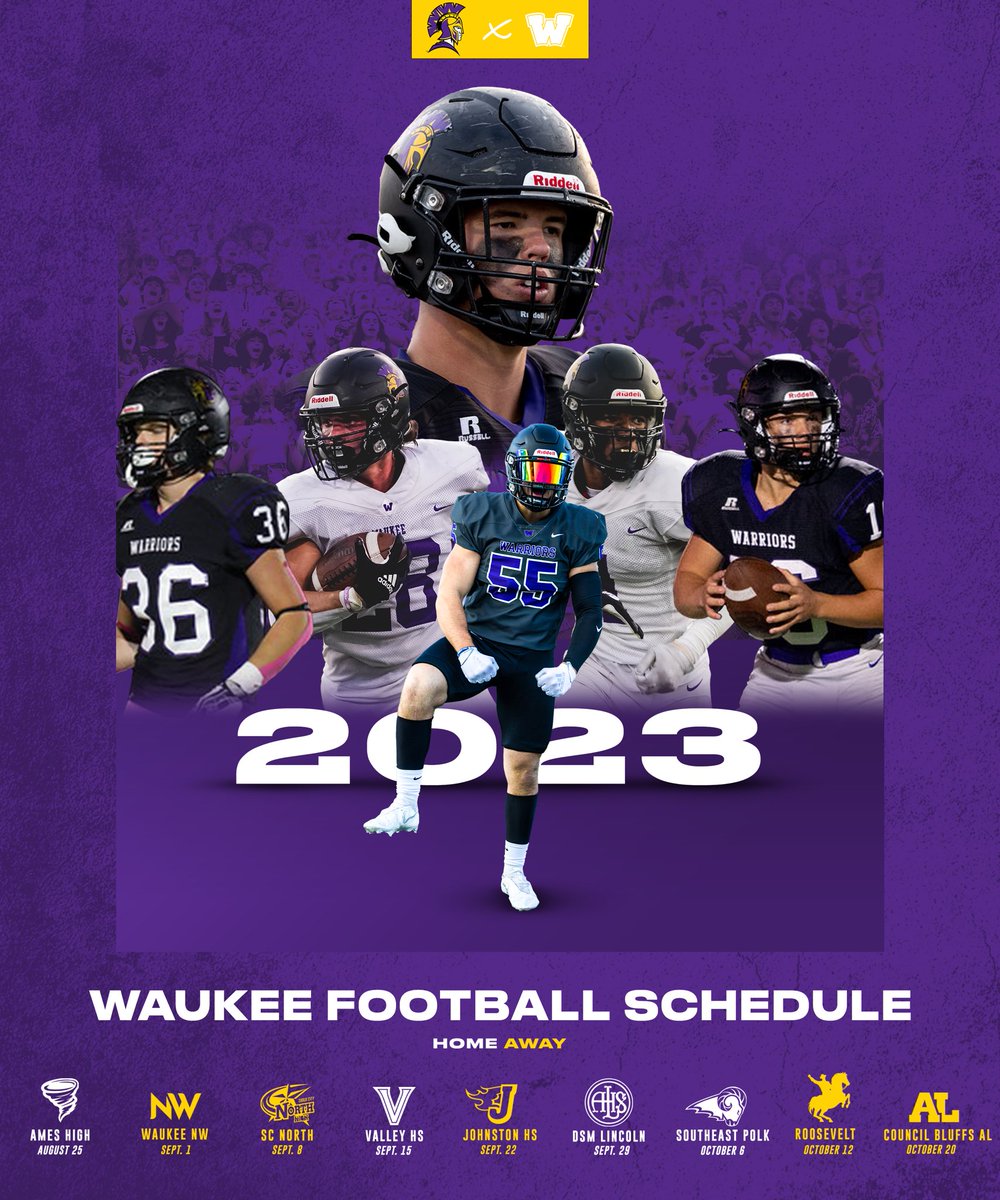 WaukeeFB's tweet image. THE 2023 SCHEDULE IS HERE!

We can’t wait to see you in the fall.

#gowarriors