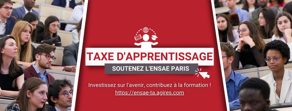 ENSAEparis's tweet photo. Startup, entreprises, grands groupes : reversez le solde (les 0.09%) de votre #TaxeApprentissage à @ENSAEparis🤝
Ce soutien essentiel participe à l’ajustement de nos enseignements afin de préparer vos futurs collaborateurs aux enjeux de société de demain
➡️https://t.co/xKTJ2XHLsl https://t.co/iASWvSijRh