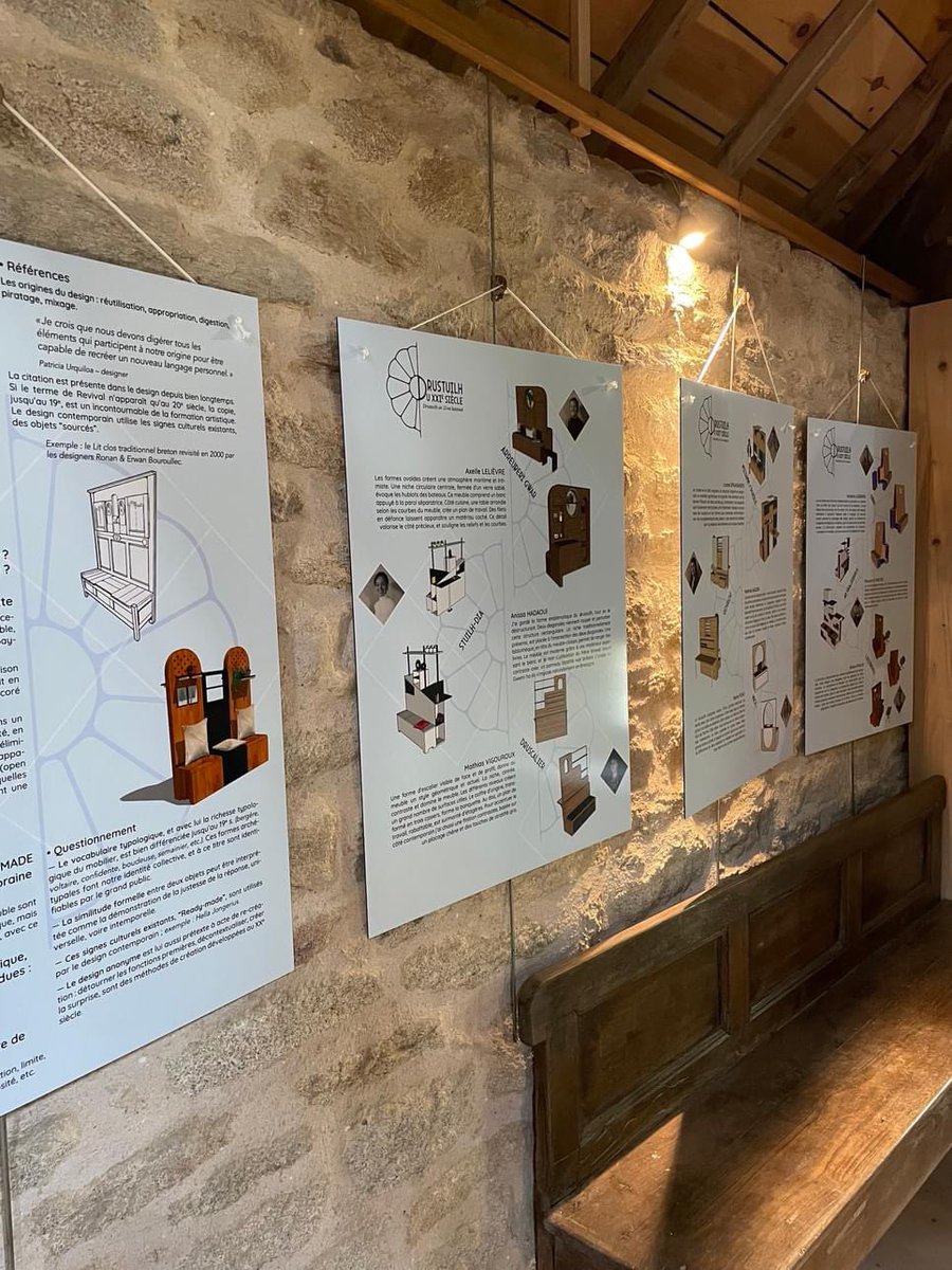 📅 Visible du 14 avril au 3 novembre 2023 📍 au moulin de Tréouzien

Exposition réalisée en collaboration avec les élèves du Lycée Le Paraclet (projet drustuilh du XXIème siècle + graphisme des panneaux) et du lycée Saint Joseph LES 2 RIVES Landerneau (construction du meuble)