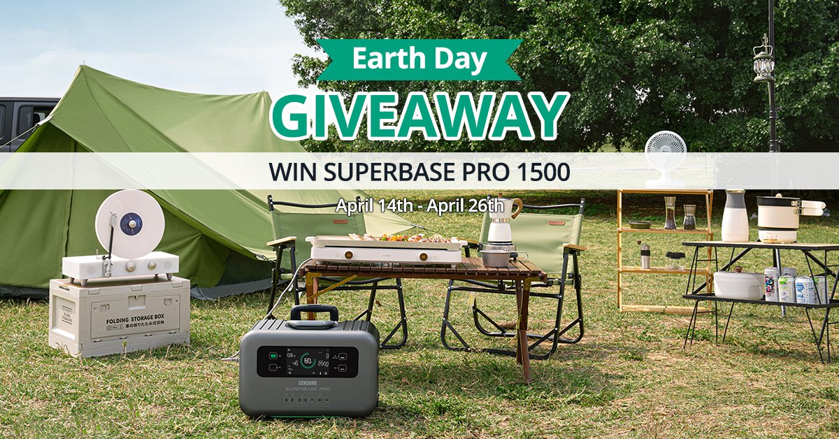 🌎🌿 As we celebrate Earth Day 2023, we’re excited to announce a special giveaway featuring the Zendure SuperBase Pro 1500 - a portable power station that‘s both powerful and eco-friendly. 🌞⚡ ➡️ Simple CLICK THE LINK to enter in just a minute or less! bit.ly/3UEjICc