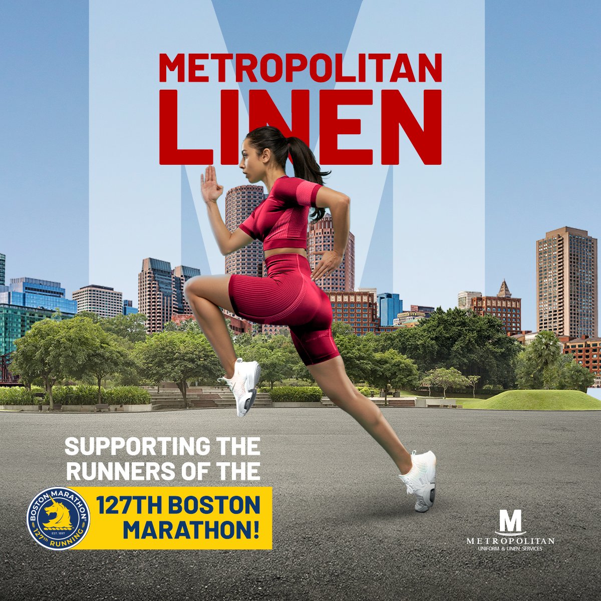 Metropolitan Linen is proud to support the 30,000 runners participating in the 127th Boston Marathon today! 💛💙 #Boston127