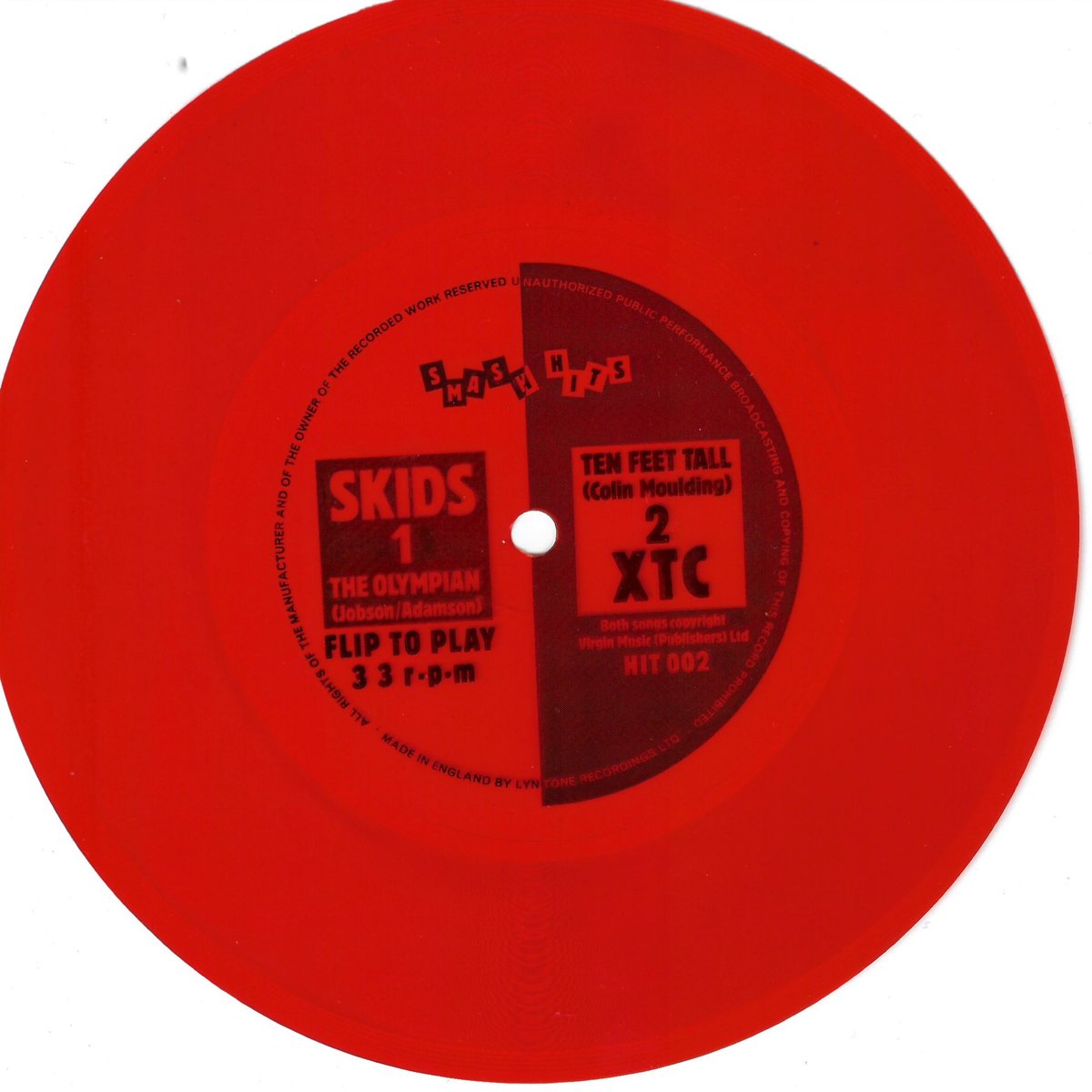 Next in my short series - Free Flexi Friday I give you ‘The Olympian’ by The Skids and ‘Ten Feet Tall’ by XTC. This one, obviously, came free with Smash Hits.
<a href="/Notoldjustexpe1/">🖤 Notoldjustexperienced</a> 
<a href="/MIKEYWMS/">Michael Williams (Mikey)</a> 
<a href="/AffrenchFfrench/">Andrew Ffrench</a> 
@zap210 
<a href="/NewWaveAndPunk/">PunkAndNewWave</a>
<a href="/ScotsPostPunk/">Scottish Post-Punk</a>
<a href="/PunKandStuff/">PuNk and Stuff</a>
