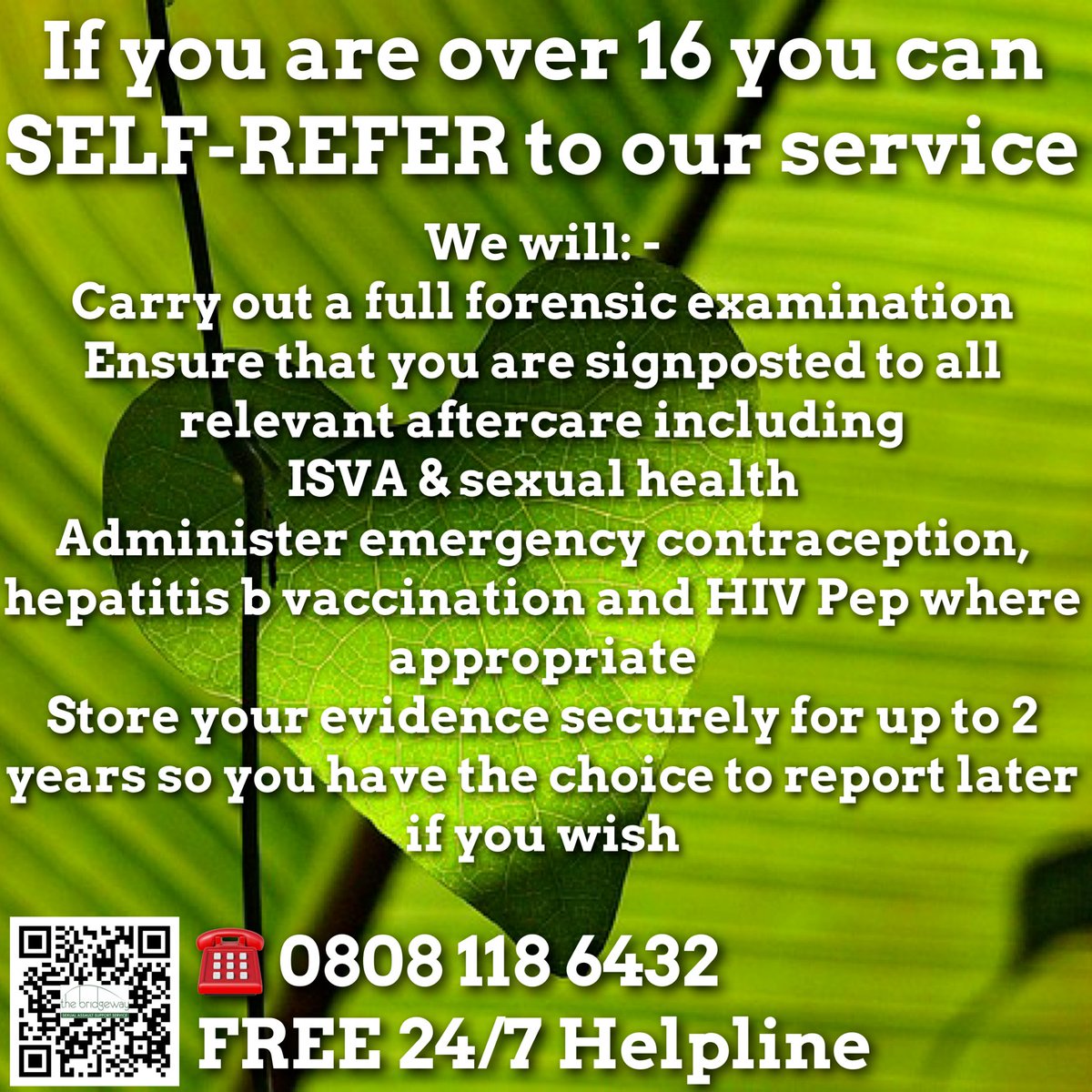 Have you experienced rape or sexual assault in the last week? 
Not sure if you want to report to the police?
WE CAN STILL HELP...

#boundaries #SpeakUp #mentoo #lgbtqia #youarenotalone #IBelieveYou #selfrefer #itsnotok #Cumbria