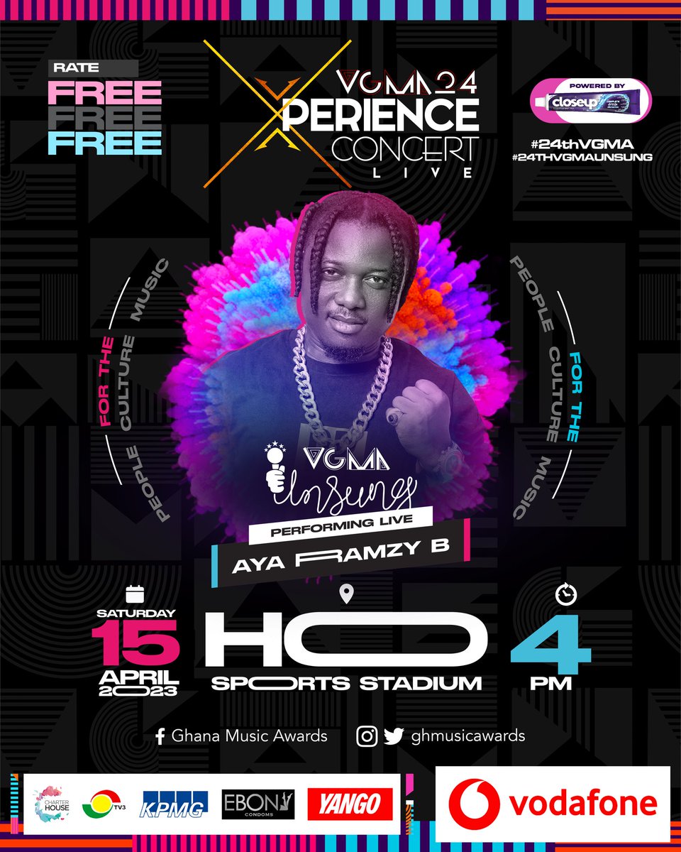 #24thVGMA Xperience Concert 
@ayaramzybGh is Performing live 
Something fire from @WesternRegion is coming 🔥, PEOPLE OF HO 📢
 #Saturday, #Gate Fee is Freeeeeeee
@GHMusicAwards @ghmusiclive