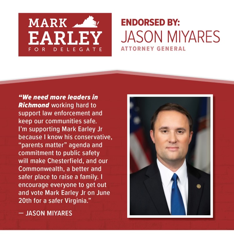 Mark Earley Jr on Twitter "🚨 JasonMiyaresVA has endorsed our campaign for the House of