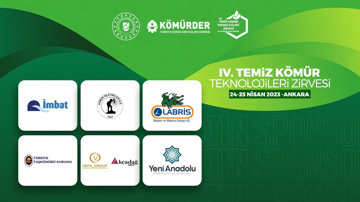 İmbat Madencilik, @KIASKomur, Labris Madencilik, @ttk_gen_md, <a href="/vefagroupas/">Vefa Group</a>-Akçadağ Grup ve <a href="/yenianadolumad/">Yeni Anadolu Madencilik ve Teknolojileri</a> "Altın  Sponsor" olarak yerlerini aldı.

#KÖMÜRDER #cctsummit