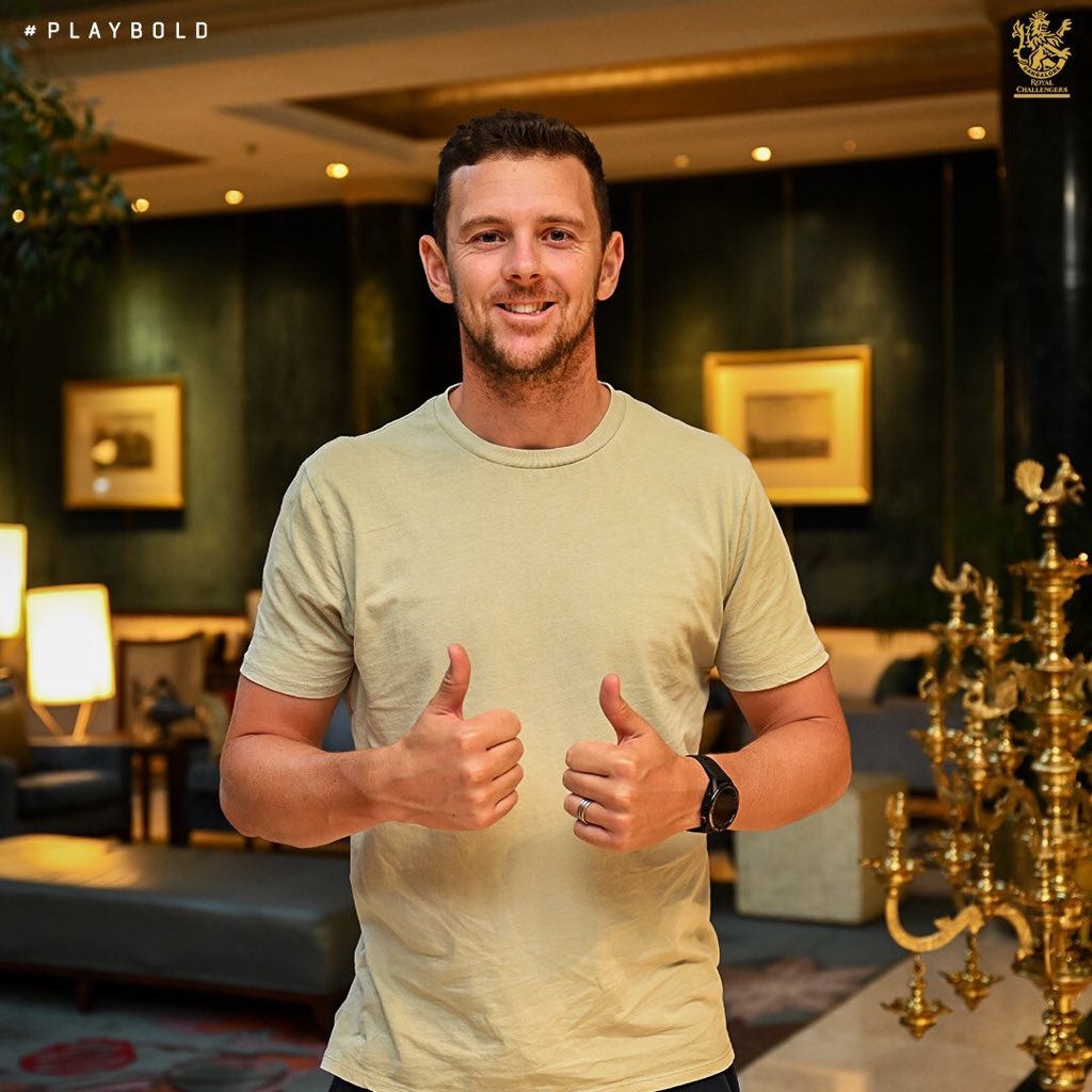 The Real Boss is home 🏠 

Welcome #JoshHazlewood 🫶

#RCBvDC #RCBvsDC #RCB #IPL