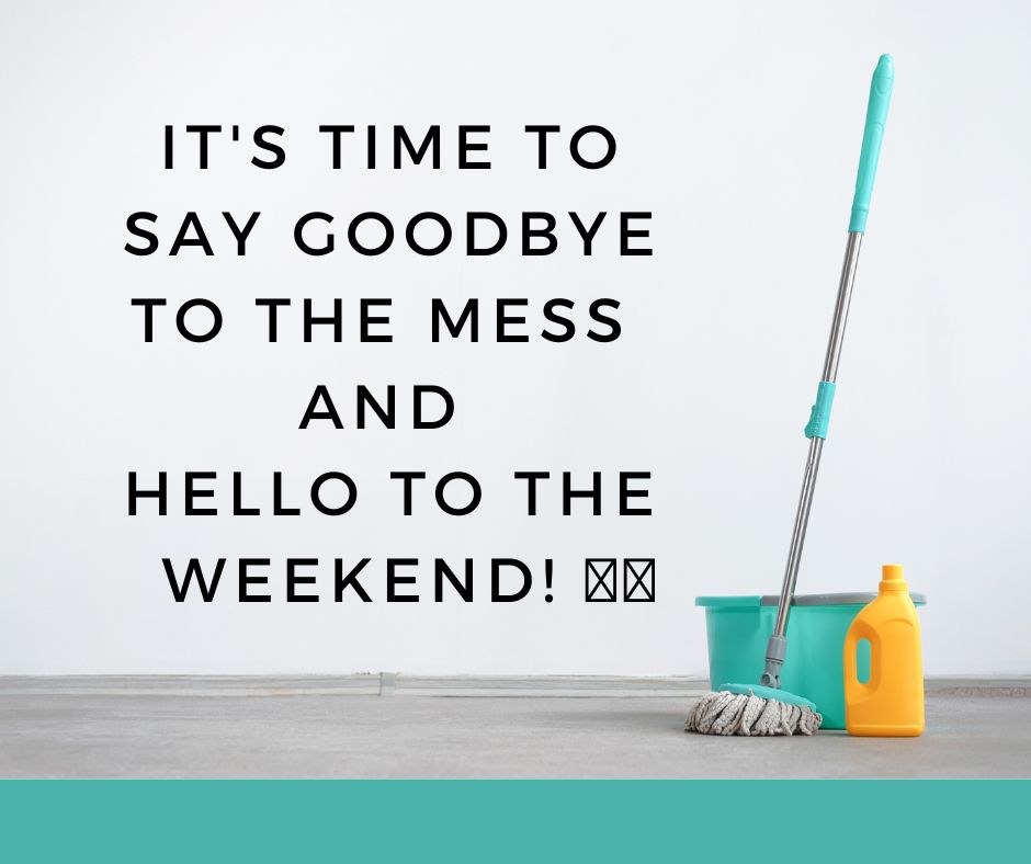 Happy Friday, everyone!

Let our cleaning service do the dirty work for you, so you can kick back and relax. Trust us, your home will thank you for it! 😉

#TGIF #CleaningService #CleanHomeHappyLife