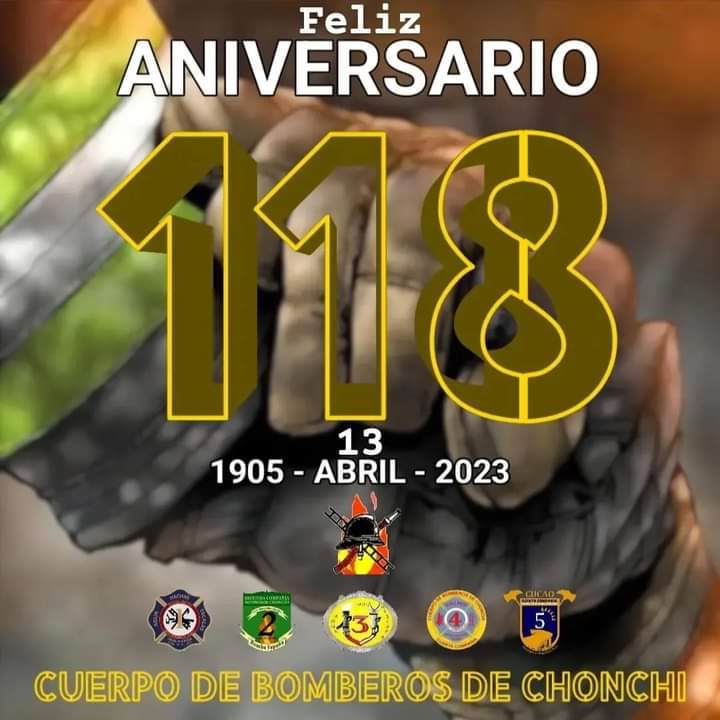 Bomberos Castro desea saludar a la <a href="/PrimeraChonchi/">Primera Cia. Chonchi</a> y a todo el Cuerpo de Bomberos de Chonchi en su aniversario 118.
Vaya para cada uno de ustedes los mejores parabienes en este nuevo año de vida socorriendo al prójimo.