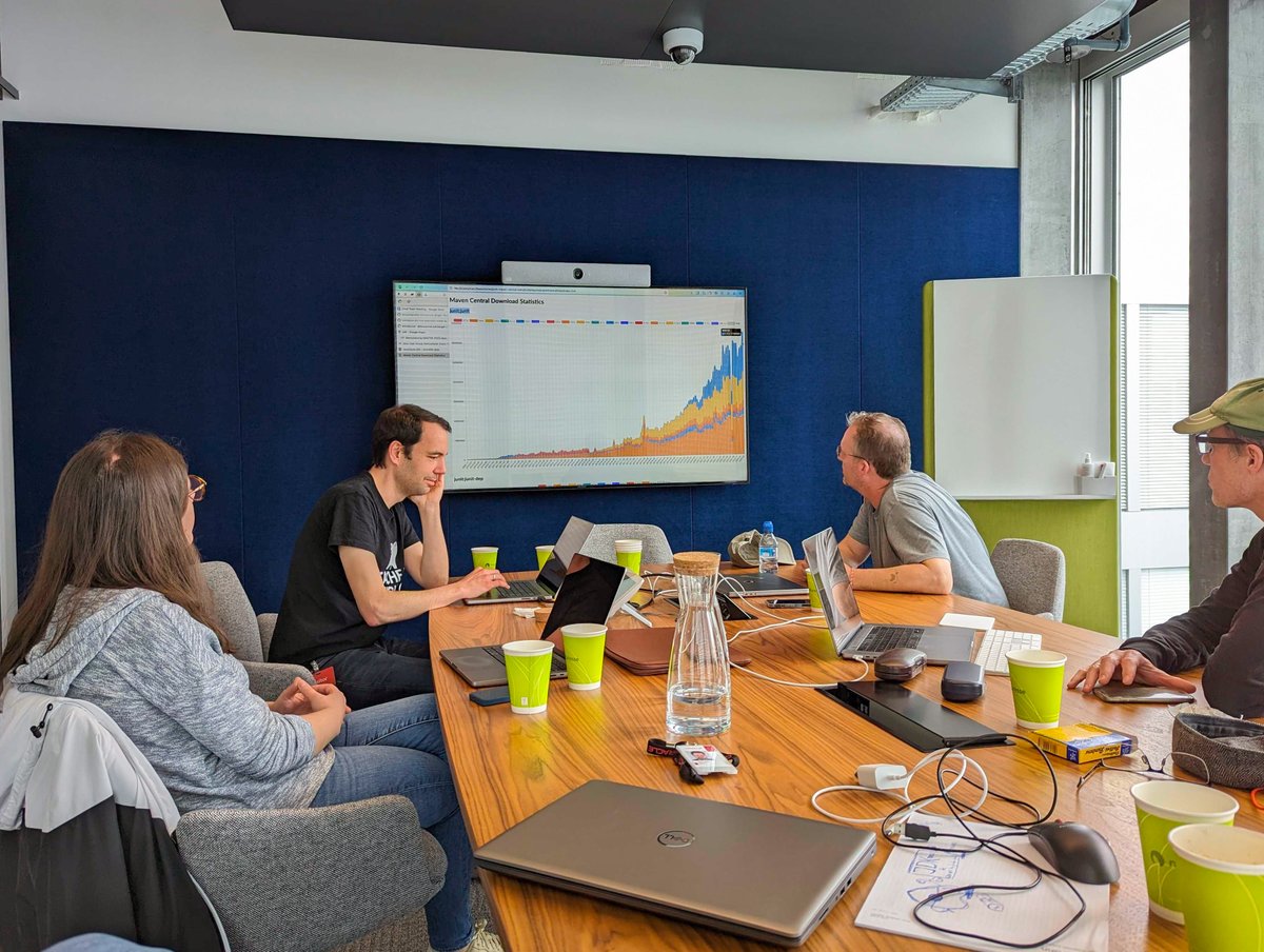 GIScienceHD + HeiGIT (@gisciencehd) on Twitter photo (1/3) In 2015 <a href="/neckargold/">Matthias Merdes 🇺🇦</a> attended the kickoff meeting of #JUnit5 , a programmer-friendly testing framework for #Java and the #JVM.
Now, 8y later the <a href="/junitteam/">JUnit Team 💙💛</a> met again in Zürich, CH to improve the framework. At <a href="/jugch/">JUG Switzerland</a> HeiGIT’s Matthias Merdes is meeting his colleagues again. (1/3) In 2015 <a href="/neckargold/">Matthias Merdes 🇺🇦</a> attended the kickoff meeting of #JUnit5 , a programmer-friendly testing framework for #Java and the #JVM.
Now, 8y later the <a href="/junitteam/">JUnit Team 💙💛</a> met again in Zürich, CH to improve the framework. At <a href="/jugch/">JUG Switzerland</a> HeiGIT’s Matthias Merdes is meeting his colleagues again.