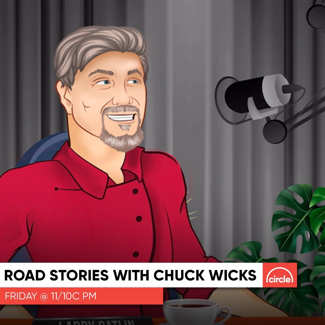 Y’all check out my episode on Road Series with my buddy Chuck Wicks! Tonight April 14 at 11/10c on @CircleAllAccess (Plus see me as a cartoon!) Going to be telling some wild stories from the road🤠