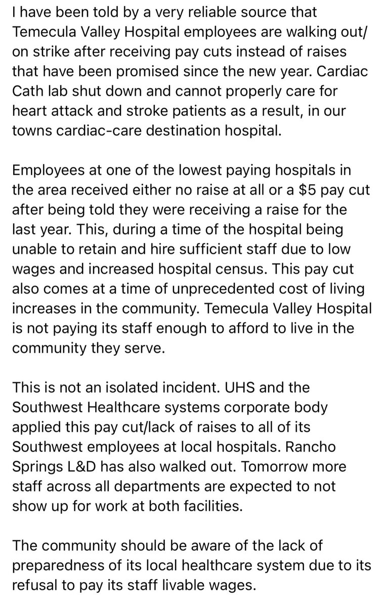 melsolano's tweet photo. @FOXLA @TemeculaPatch 

Our healthcare workers and nurses deserve better! Support them and blow this up!! https://t.co/KUCP7WpstO