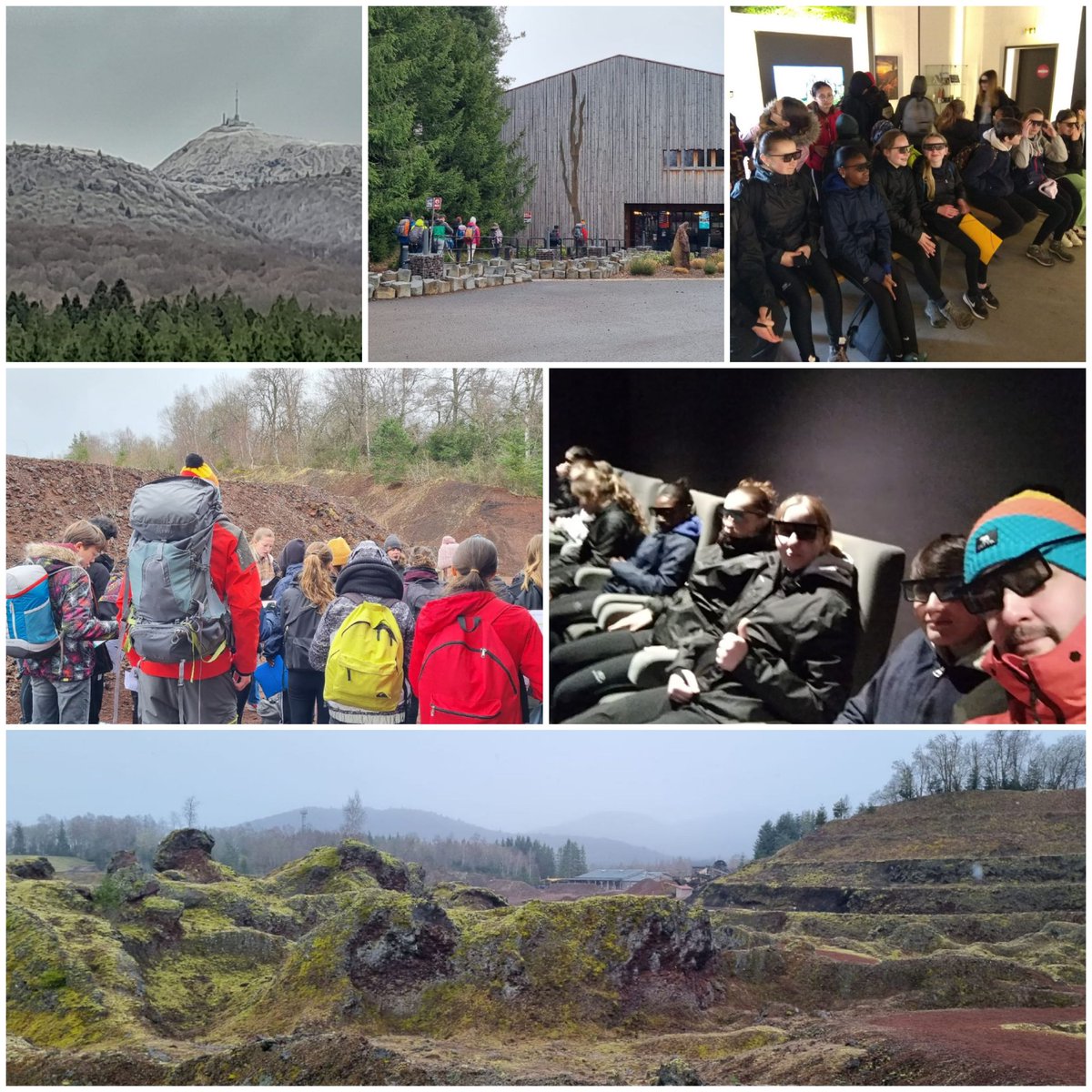 JRacineCollege's tweet photo. #Auvergne J+5. Dernier jour et dernière visite. Nos 4e sont allés au Puy de Lemptegy : un moyen pour eux de remobiliser les connaissances acquises cette semaine,  tout en découvrant l'histoire de ce puy et sa carrière de scories. Fin d'un très beau séjour (malgré le temps) ! https://t.co/H4esIbizyR