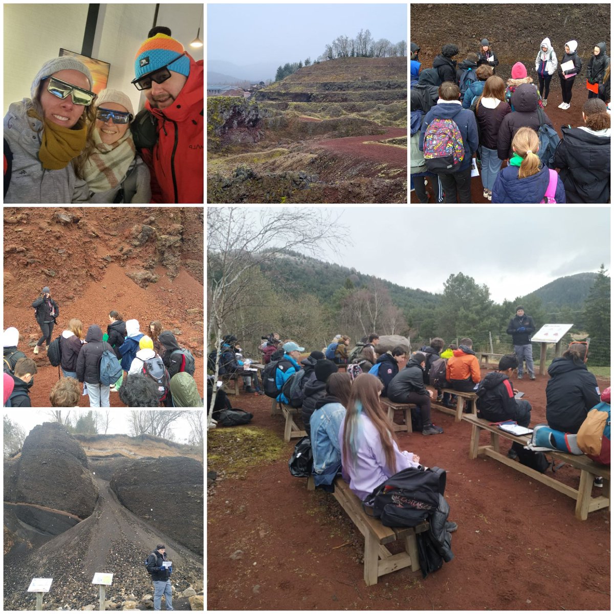 JRacineCollege's tweet photo. #Auvergne J+5. Dernier jour et dernière visite. Nos 4e sont allés au Puy de Lemptegy : un moyen pour eux de remobiliser les connaissances acquises cette semaine,  tout en découvrant l'histoire de ce puy et sa carrière de scories. Fin d'un très beau séjour (malgré le temps) ! https://t.co/H4esIbizyR