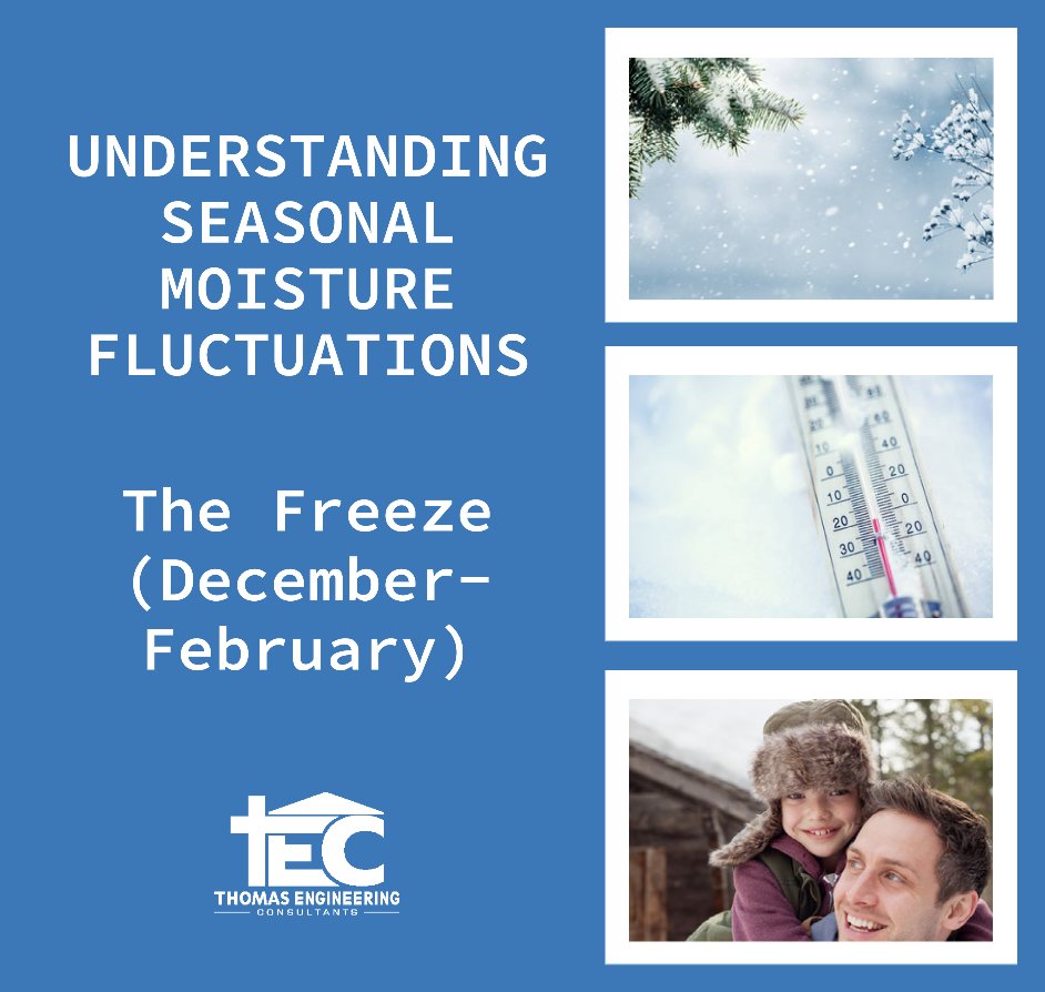 TEC_DFW's tweet photo. There is minimal rainfall &amp; low, sometimes freezing, temperatures during the winter. The soil is relatively stable, leading some experts to believe winter is the best time for foundation repairs. Still, homeowners are reluctant to live in a construction zone during the holidays. https://t.co/J6LmsvLJY6