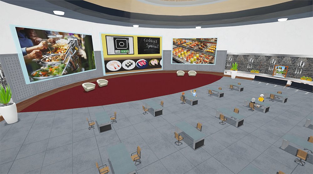Grab a seat in the Virbela Cafeteria and get to know your colleagues during quick breaks or casual convos. With Interactive Community Experiences from VIrbela, you can design social and cultural scenes for your staff. Learn more ➡️ bit.ly/3cXc3h8
