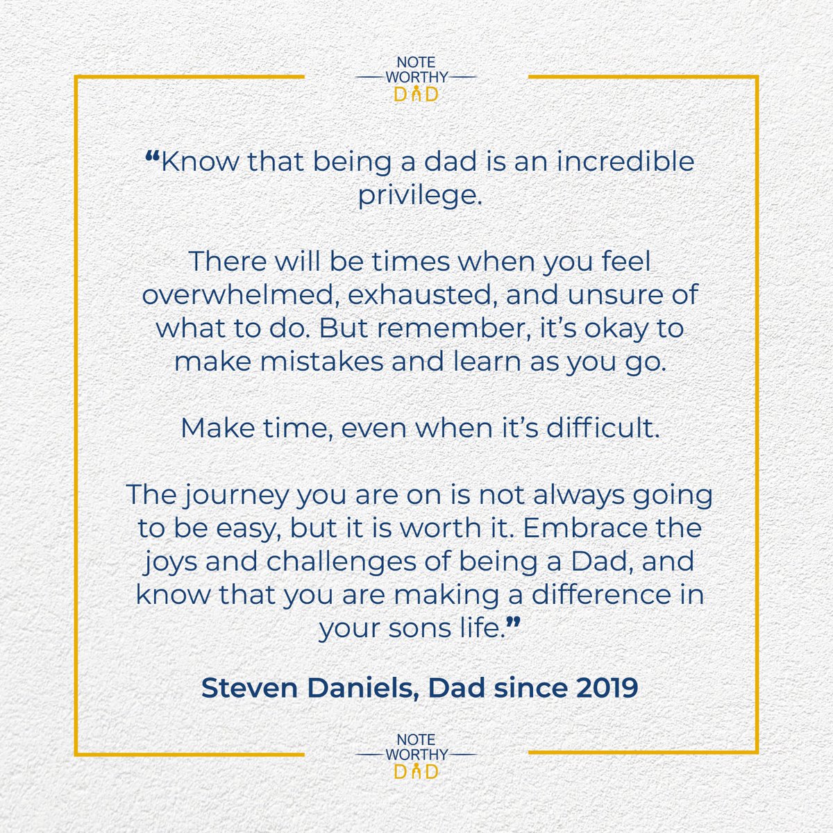 NoteWorthyDad_'s tweet photo. Exciting news! We just launched Note Worthy Dad, a platform where dads can share their journey and offer advice. Visit our website to leave a note and join our community of supportive dads. Be sure to check out a personal note from our founder #noteworthydad #parenting #community https://t.co/jF6B4TFCOA