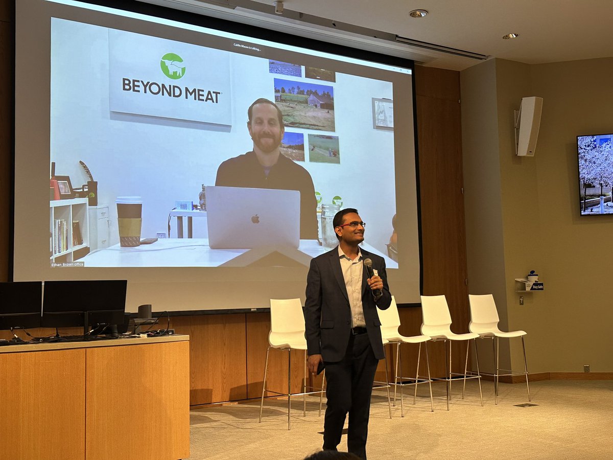 Ethan Brown of @BeyondMeat addresses students at the Duke Alt Protein Project Event. #futurefood #foodtech