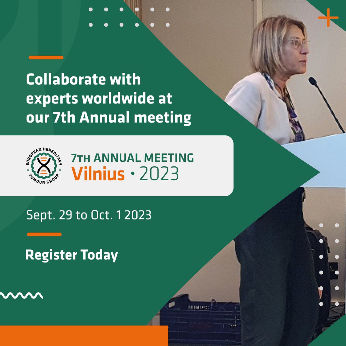 EHTGtweets (@ehtgtweets) on Twitter photo Expand your knowledge on hereditary tumours and connect with fellow professionals at our 7th annual meeting. Sept. 29th to Oct. 1st.
Registration is open: tinyurl.com/42ezzrfc
<a href="/GabrielaMoslein/">Gabriela Moeslein</a> <a href="/mev_dv/">Mev Dominguez Valentin</a> <a href="/CaPP3/">Sir John Burn</a> <a href="/Sanne_tenBroeke/">Sanne Bajwa - ten Broeke</a> <a href="/Adductor/">Toni Seppälä</a> <a href="/MCEcongresses/">Gabriele Sponholz</a> <a href="/escp_tweets/">European Society of Coloproctology</a> <a href="/promega/">Promega Corporation</a> Expand your knowledge on hereditary tumours and connect with fellow professionals at our 7th annual meeting. Sept. 29th to Oct. 1st.
Registration is open: tinyurl.com/42ezzrfc
<a href="/GabrielaMoslein/">Gabriela Moeslein</a> <a href="/mev_dv/">Mev Dominguez Valentin</a> <a href="/CaPP3/">Sir John Burn</a> <a href="/Sanne_tenBroeke/">Sanne Bajwa - ten Broeke</a> <a href="/Adductor/">Toni Seppälä</a> <a href="/MCEcongresses/">Gabriele Sponholz</a> <a href="/escp_tweets/">European Society of Coloproctology</a> <a href="/promega/">Promega Corporation</a>