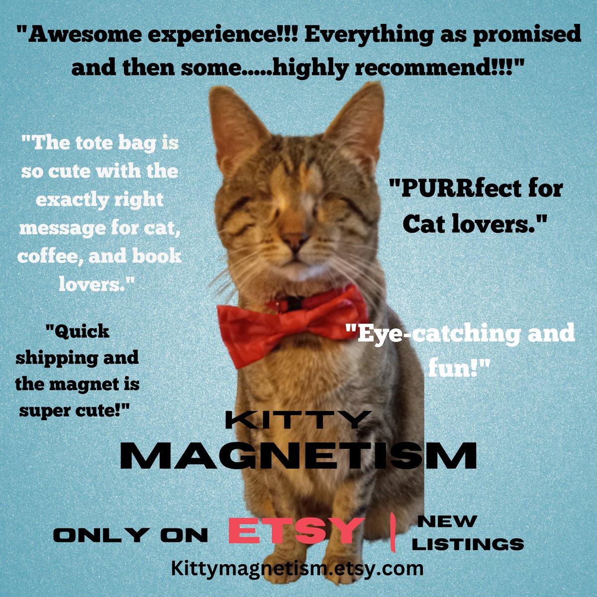 nancyparish's tweet image. The reviews are in!! Check out what they're saying about Kitty Magnetism. #etsy #etsyshop #catmerch #catmom Kittymagnetism.etsy.com
