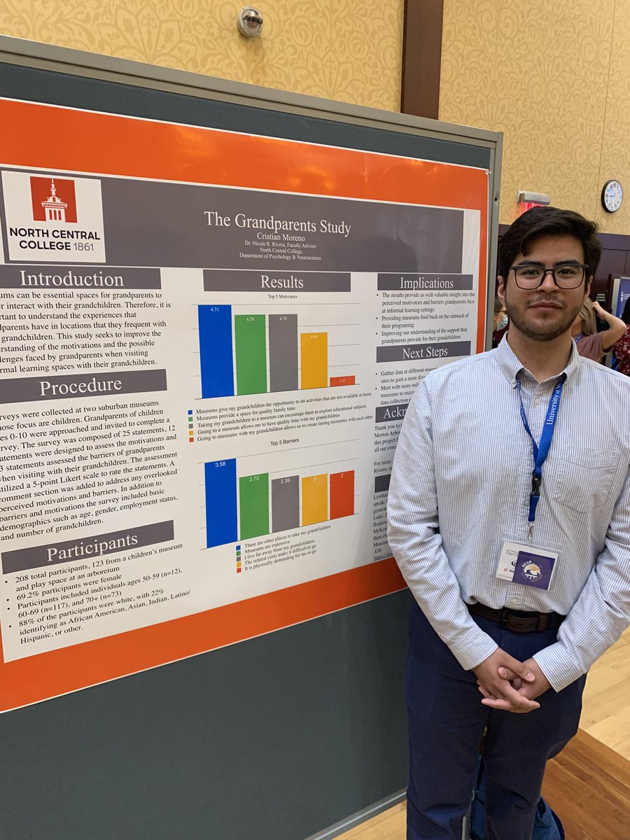 GermanNCC1's tweet photo. Undergraduate research in Psychology? At @northcentralcol  you can pursue that like Cristian, who presented his work at #NCUR2023, a national conference at @UWEauClaire https://t.co/5PUfPWtCdQ