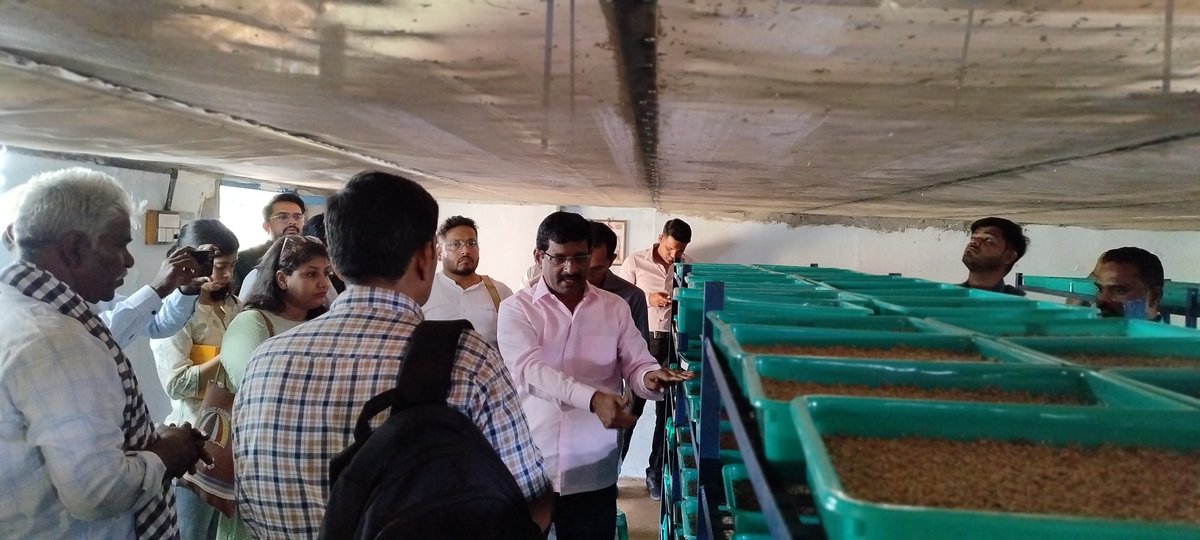 Rajkumarmssrf's tweet photo. Happy to host @BetterCotton initiative Officials, @AksharaAbhimanyu,#PallaviBhatiwith their partners organizations@ #Pudukkottai! visited #trichogramma production unit, bio input production unit facilitated @MSSRF, #mobileplantclinic.Farmers showcased their innovative initiatives https://t.co/uR4UfTFOJ1