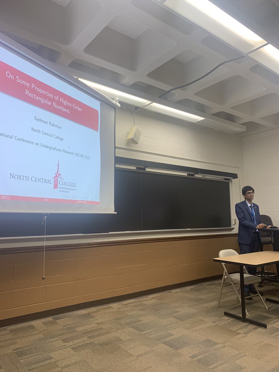 GermanNCC1's tweet photo. Undergraduate Research in Math? You can do that at @northcentralcol, like Sadman, who presented his work at #NCUR2023, a national conference at @UWEauClaire https://t.co/b6Lalae8tk