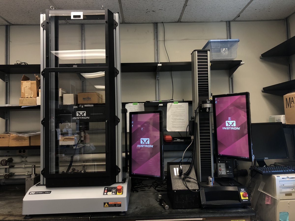 WilkerLabPurdue's tweet photo. The Wilker lab has officially installed  the new @instron  34TM-30! #purduechemistry #instron https://t.co/dN5uGmTyi3
