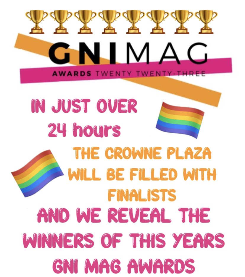 gnimag's tweet photo. ITS YOUR 24 HOUR CALL! The big day is almost here, we are so excited and hope you are too 😊
Reminder, everything kicks off at 6.15pm, arrive sharply , plan transportation ahead as over 500 people will be in attendance.
Look forward to seeing you all ❤️🏆🏳️🌈 #gnimag #awards https://t.co/DR8xjh5WH1